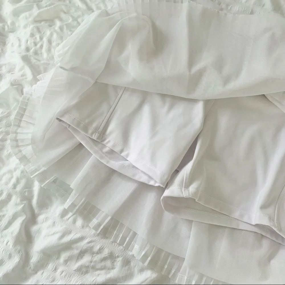 New Ibkul White Tennis Skirt Skort UPF 50 - Picture 6 of 8